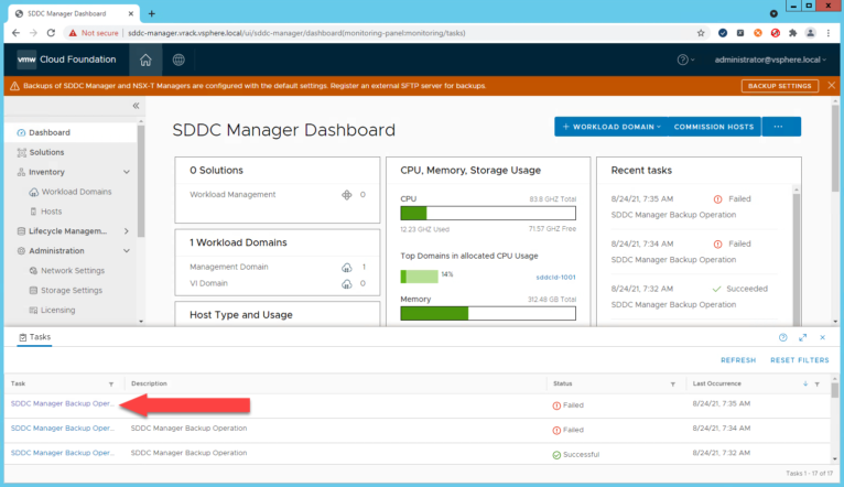 Removing failed tasks in SDDC Manager – mgustafsson - yet another ...